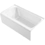 Kohler Avec 60" Three Wall Alcove Acrylic Soaking Tub with Right Drain White