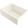 Kohler Avec 60" Three Wall Alcove Acrylic Soaking Tub with Right Drain Biscuit