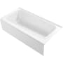 Kohler Avec 72" Three Wall Alcove Acrylic Soaking Tub with Left Drain White