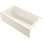 Kohler Avec 72" Three Wall Alcove Acrylic Soaking Tub with Left Drain Biscuit
