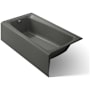 Kohler Irvine 60" x 32" Cast Iron Alcove Bath with Integral Apron and Left Drain Thunder Grey
