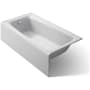 Kohler Irvine 60" x 32" Cast Iron Alcove Bath with Integral Apron and Left Drain Ice Grey
