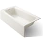 Kohler Irvine 60" x 32" Cast Iron Alcove Bath with Integral Apron and Left Drain Biscuit