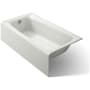 Kohler Irvine 60" x 32" Cast Iron Alcove Bath with Integral Apron and Left Drain Dune