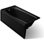 Kohler Irvine 60" x 30" Three Wall Alcove Bath with Left Hand Drain Black Black