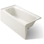 Kohler Irvine 60" x 30" Three Wall Alcove Bath with Left Hand Drain Biscuit