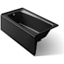 Kohler Irvine 60" x 32" Alcove Bath with Left Hand Drain Black Black