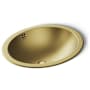 Kohler Bachata 16-11/16" Oval Stainless Steel Undermount Bathroom Sink with Overflow Vibrant Brushed Moderne Brass