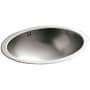 Kohler Bachata 16-11/16" Oval Stainless Steel Undermount Bathroom Sink with Overflow N/A
