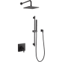 Kohler Honesty Pressure Balanced Shower System with 2.5 GPM Shower Head, Hand Shower, Slide Bar, Shower Arm, Hose, and Valve Trim – Less Rite-Temp Valve Matte Black