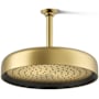 Kohler Statement Round 12" Single Function 1.75 GPM Rainhead with MasterClean Sprayface and Katalyst Air-Induction Technology Vibrant Brushed Moderne Brass
