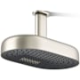 Kohler Statement Oblong 14" Two-Function 2.5 GPM Rainhead with MasterClean Sprayface and Katalyst Air-Induction Technology Vibrant Brushed Nickel