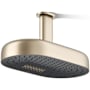 Kohler Statement Oblong 14" Two-Function 2.5 GPM Rainhead with MasterClean Sprayface and Katalyst Air-Induction Technology Vibrant Brushed Bronze