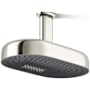 Kohler Statement Oblong 14" Two-Function 2.5 GPM Rainhead with MasterClean Sprayface and Katalyst Air-Induction Technology Vibrant Polished Nickel