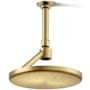 Kohler Statement Round 8-7/8" Open Rain Iconic Single Function 2.5 GPM Rainhead with Gravity-Delivered Full Coverage Rain Spray Vibrant Brushed Moderne Brass