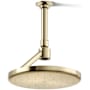 Kohler Statement Round 8-7/8" Open Rain Iconic Single Function 2.5 GPM Rainhead with Gravity-Delivered Full Coverage Rain Spray Vibrant French Gold