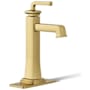 Kohler Riff 1.2 GPM Single Hole Bathroom Faucet Vibrant Brushed Moderne Brass