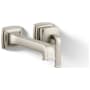 Kohler Riff 1.2 GPM Wall Mounted Widespread Bathroom Faucet Vibrant Brushed Nickel