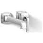 Kohler Riff 1.2 GPM Wall Mounted Widespread Bathroom Faucet Polished Chrome