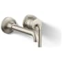 Kohler Tone 1.2 GPM Wall Mounted Widespread Bathroom Faucet Vibrant Brushed Nickel