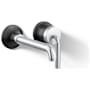 Kohler Tone 1.2 GPM Wall Mounted Widespread Bathroom Faucet Polished Chrome With Matte Black