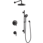 Kohler Awaken Pressure Balanced 2.5 GPM Shower System with Shower Head, Multi Function Hand Shower, Slide Bar, Wall Supply, Shower Arm, Hose, and Valve Trim Matte Black