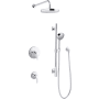 Kohler Awaken Pressure Balanced 2.5 GPM Shower System with Shower Head, Multi Function Hand Shower, Slide Bar, Wall Supply, Shower Arm, Hose, and Valve Trim Polished Chrome