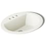 Kohler Bryant 20-1/8" Oval Vitreous China Drop In Bathroom Sink with Overflow and 3 Faucet Holes at 4" Centers Biscuit