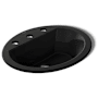 Kohler Bryant 20-1/8" Oval Vitreous China Drop In Bathroom Sink with Overflow and 3 Faucets Holes at 8" Centers Black Black