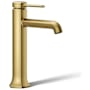 Kohler Occasion 1 GPM Vessel Single Hole Bathroom Faucet with Touch-Activated Drain Vibrant Brushed Moderne Brass