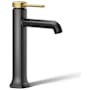 Kohler Occasion 1 GPM Vessel Single Hole Bathroom Faucet with Touch-Activated Drain Matte Black with Moderne Brass