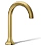 Kohler Occasion 0.5 GPM Single Hole Bathroom Faucet with Pop-Up Drain Assembly Vibrant Brushed Moderne Brass