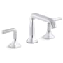 Kohler Occasion Double Handle Bathroom Sink Faucet with Straight Spout Design and Lever Handles Polished Chrome