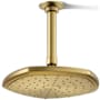 Kohler Occasion 2.5 GPM Single Function Shower Head with Katalyst Air-Induction Technology and MasterClean Sprayface Vibrant Brushed Moderne Brass