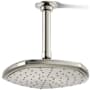 Kohler Occasion 1.75 GPM Single Function Rain Shower Head with Katalyst Air-Induction Technology Vibrant Polished Nickel