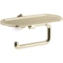 Kohler Occasion Wall Mounted Euro Toilet Paper Holder with Tray Vibrant French Gold