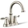 Kohler Bellera 1.2 GPM Centerset Bathroom Faucet with Clicker Drain Assembly Vibrant Brushed Nickel