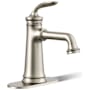Kohler Bellera 0.5 GPM Single Hole Bathroom Faucet with Clicker Drain Assembly Vibrant Brushed Nickel