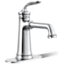Kohler Bellera 0.5 GPM Single Hole Bathroom Faucet with Clicker Drain Assembly Polished Chrome