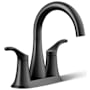Kohler Simplice 0.5 GPM Centerset Bathroom Faucet with Clicker Drain Assembly Matte Black