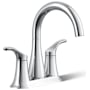 Kohler Simplice 0.5 GPM Centerset Bathroom Faucet with Clicker Drain Assembly Polished Chrome