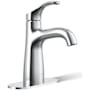 Kohler Simplice 1.2 GPM Single Hole Bathroom Faucet with Clicker Drain Assembly Polished Chrome