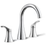 Kohler Simplice 1.2 GPM Widespread Bathroom Faucet with Clicker Drain Assembly and UltraGlide Ceramic Disc Valves Polished Chrome