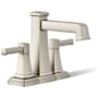Kohler Riff 0.5 GPM Centerset Bathroom Faucet Vibrant Brushed Nickel