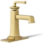Kohler Riff 1.2 GPM Single Hole Bathroom Faucet Vibrant Brushed Moderne Brass