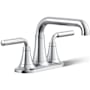 Kohler Tone 1.2 GPM Centerset Bathroom Faucet with Clicker Drain Assembly Polished Chrome