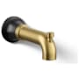 Kohler Tone 6-9/16" Integrated Diverter Tub Spout Matte Black with Moderne Brass