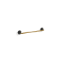 Kohler Tone 18" Towel Bar Matte Black with Moderne Brass