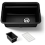 Kohler Cairn 27-1/2" Undermount Single Bowl Neoroc Granite Composite Utility Sink with Wash Bin and Utility Rack Matte Black