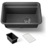Kohler Cairn 27-1/2" Undermount Single Bowl Neoroc Granite Composite Utility Sink with Wash Bin and Utility Rack Matte Graphite